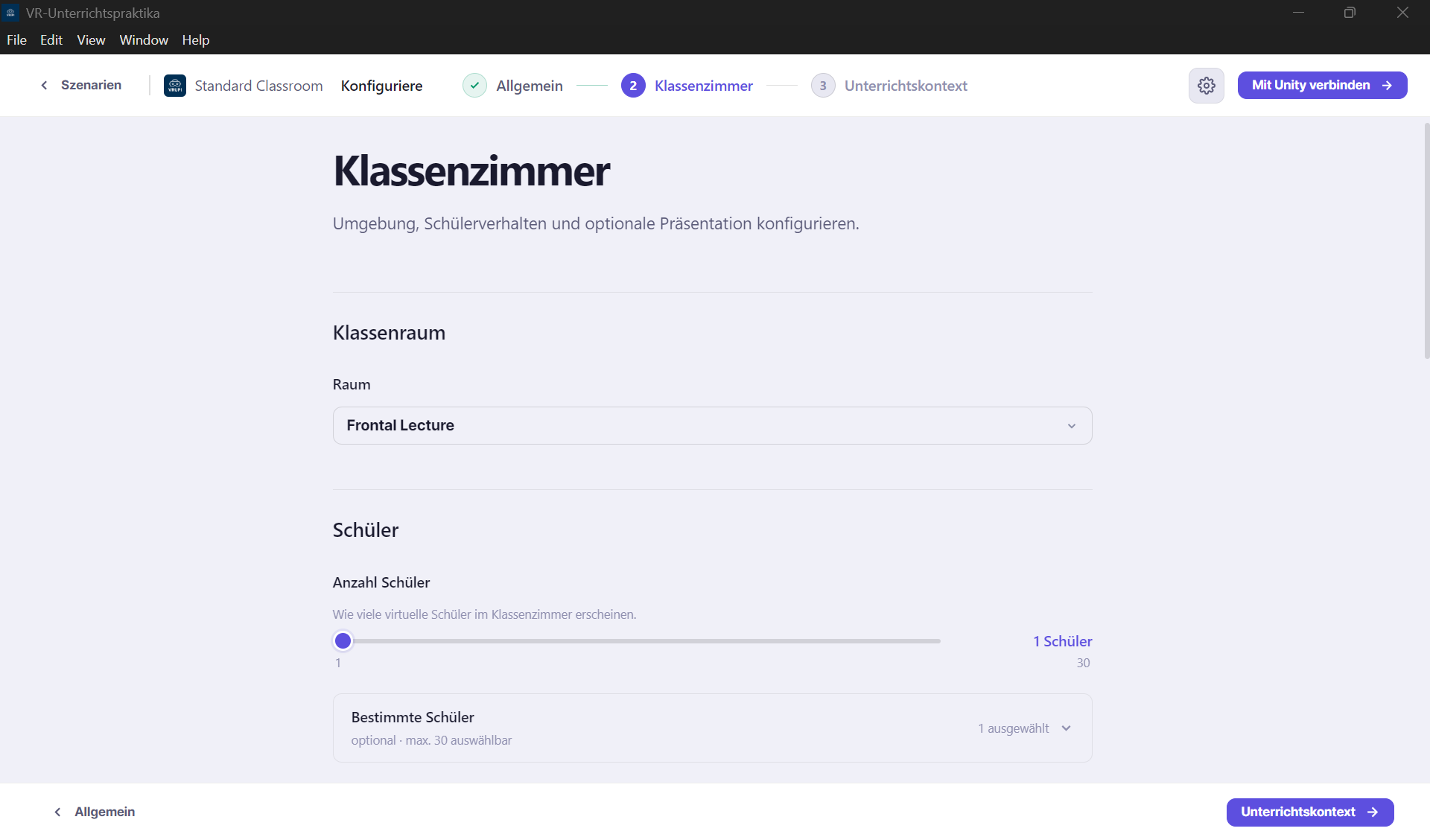 Screenshot: Klassenzimmer