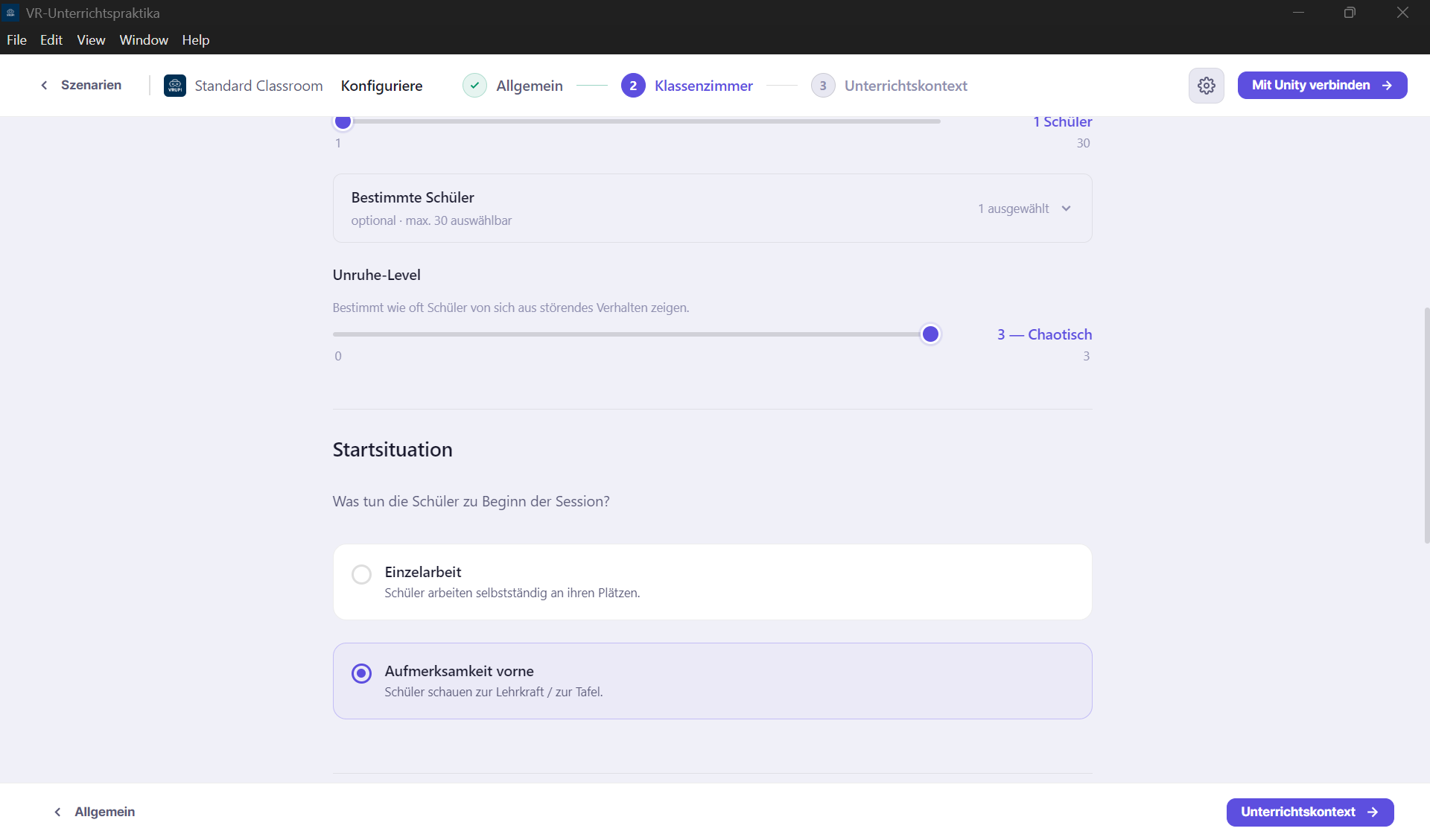 Screenshot: Klassenzimmer