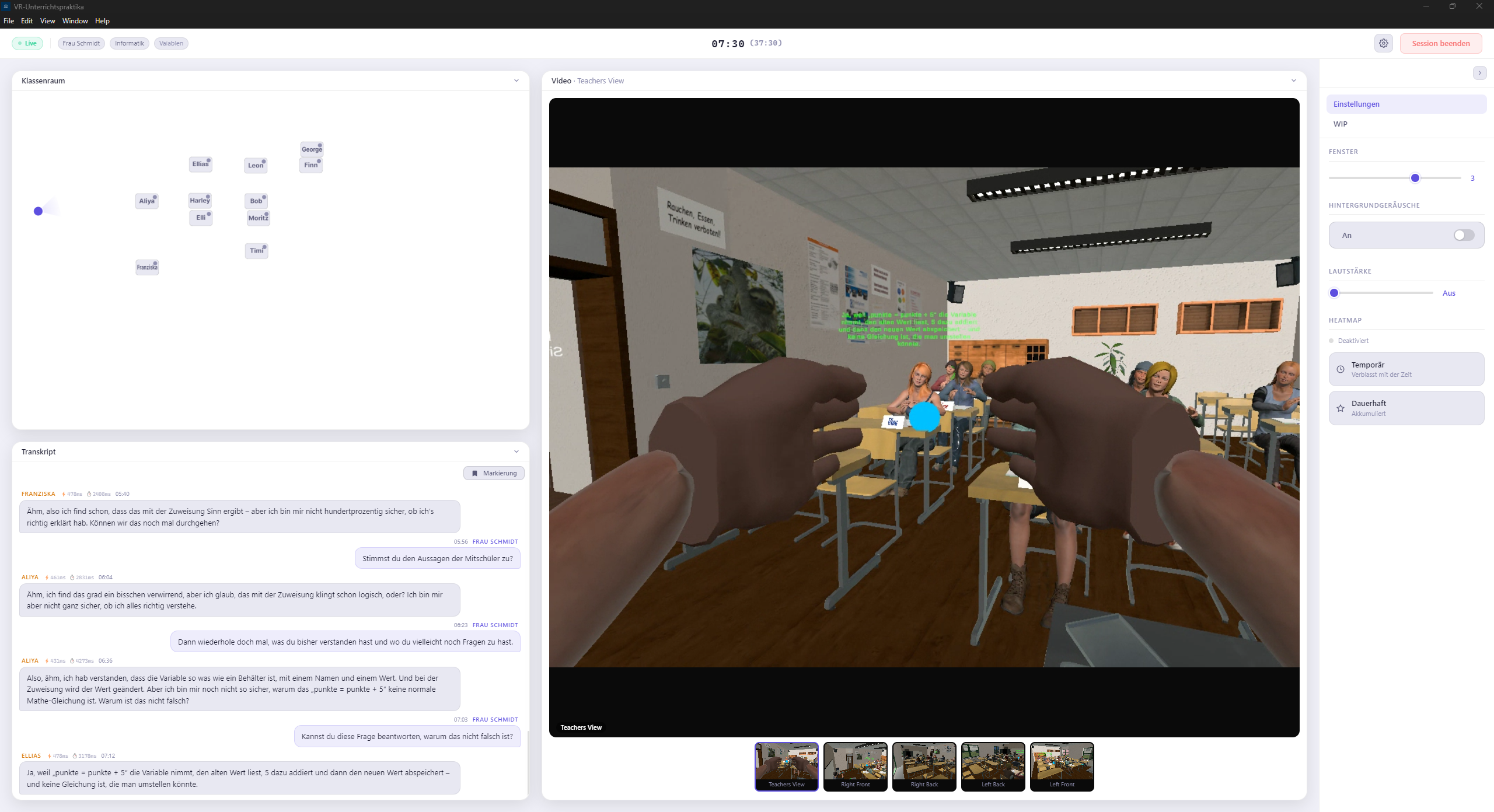 Screenshot: Live-Ansicht